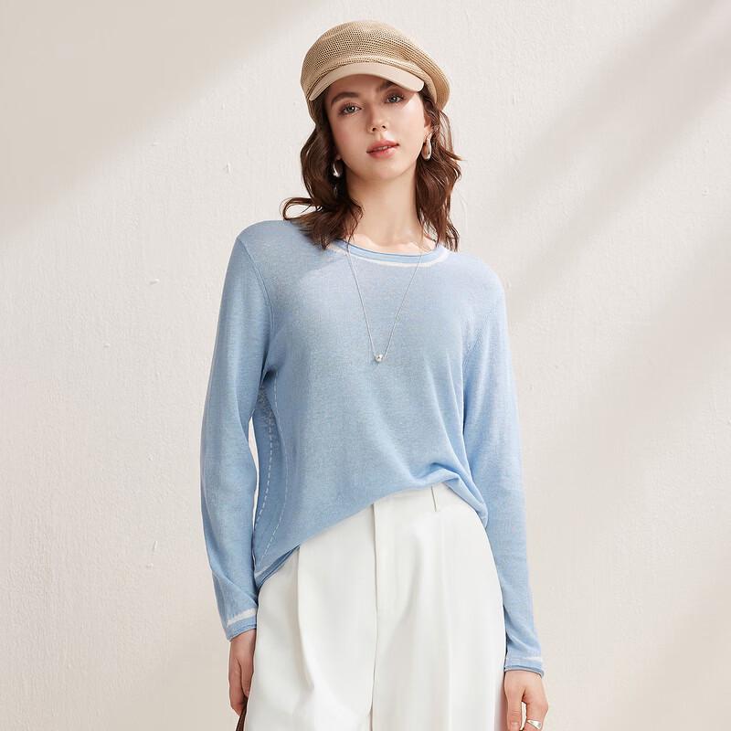 Zhaojun Women's Linen Blend Long-Sleeve Knit Top