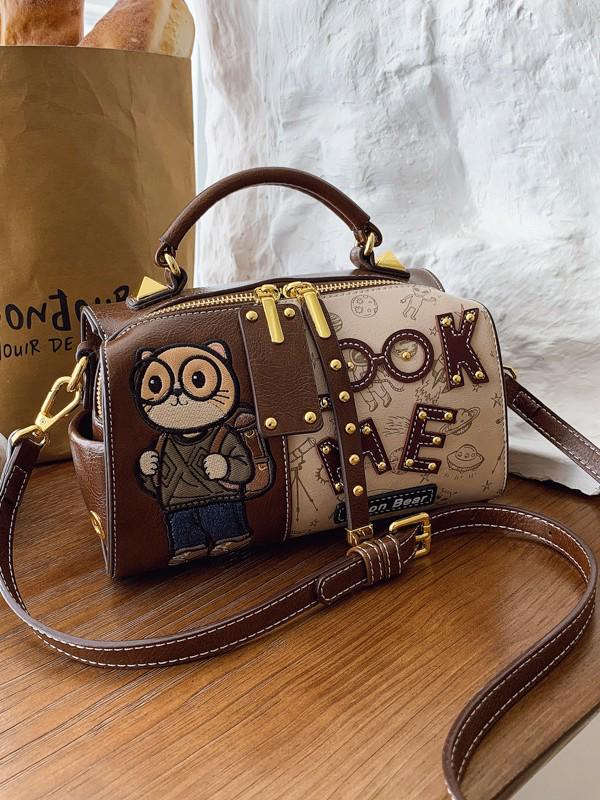 Versatile Women's Boston Retro Crossbody Single Shoulder Handbag