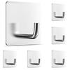 Adhesive Wall Hooks - AIMOONSA - 6 Pieces - 304 Stainless Steel - No Drilling - Waterproof Rustproof