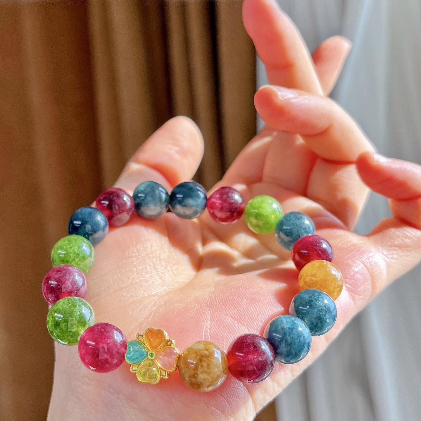 10Mm Tourmaline Quartzite Stone Bracelet Bracelet.