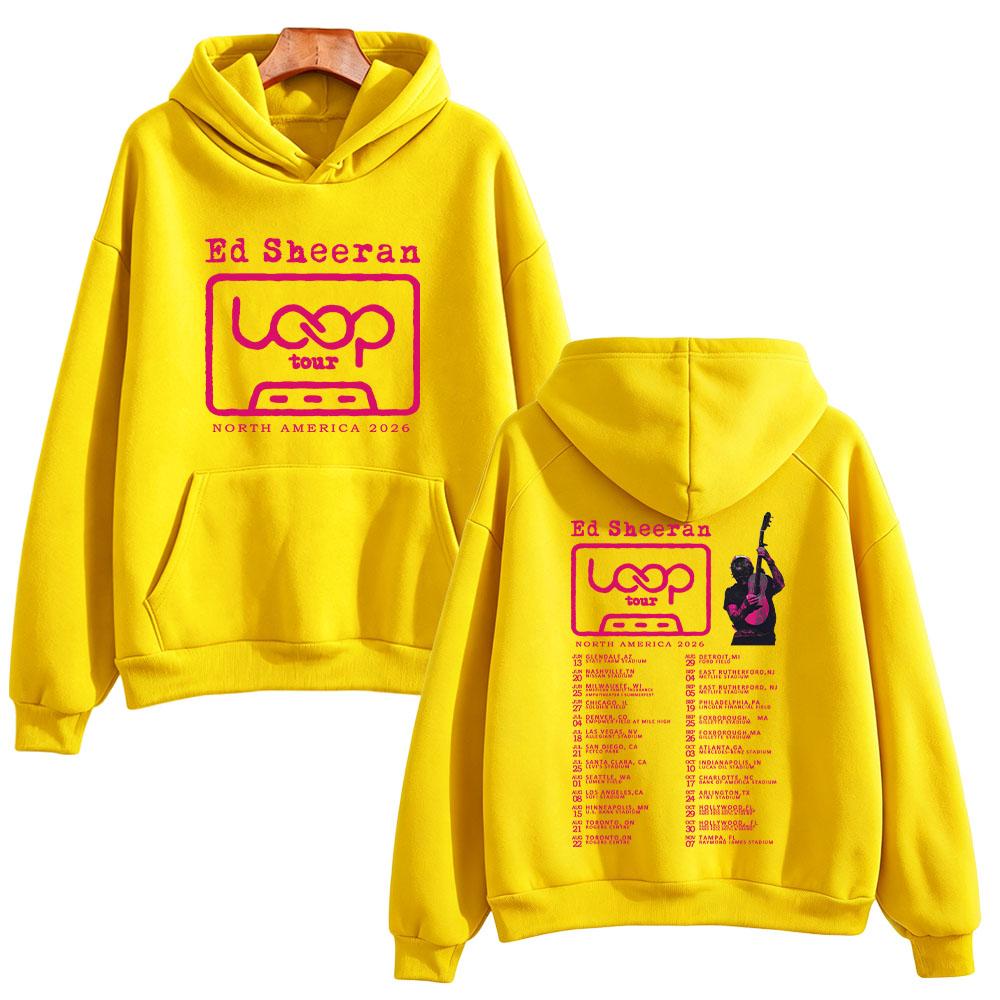Ed Sheeran 2026 North America Tour Hoodies 2026 Loop Concert New Date Graphic Print Sweatshirt Unisex Long Sleeve Loose Pullover
