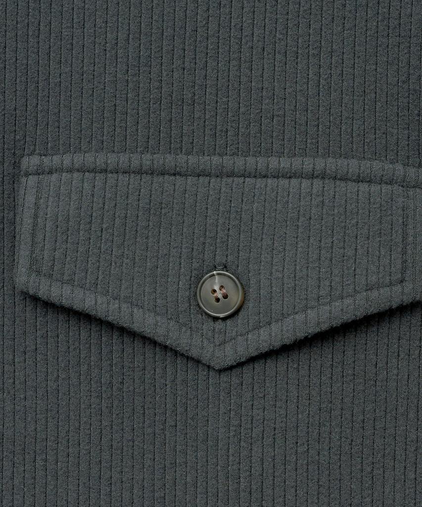 NOIRER Geripptes Henley-Langarm-T-Shirt (Dunkelgrau)