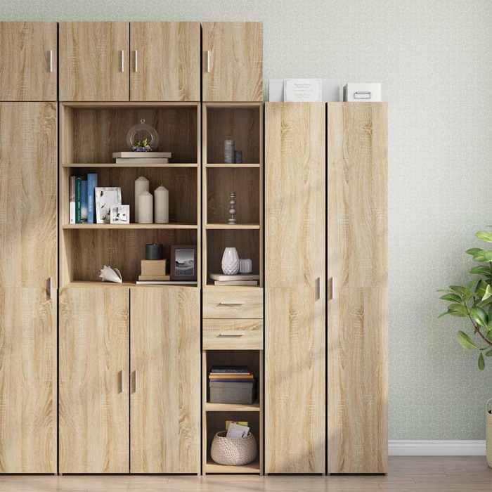 VidaXL Slim Storage Cabinet Sonoma Oak 30x42.5x225 Cm, Bathroom Storage Cabinet, Storage Unit of 3281268