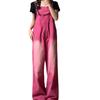 2024 Damen Drachenfrucht Rot Retro Lose Weite Bein Jeans Overalls