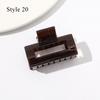 HFYJ Hollow Small Size 4cm Square Hair Claws Acrylic Jelly Color Hairpin Shark Crab Hair Clip Claw Hair Accessories for Women
