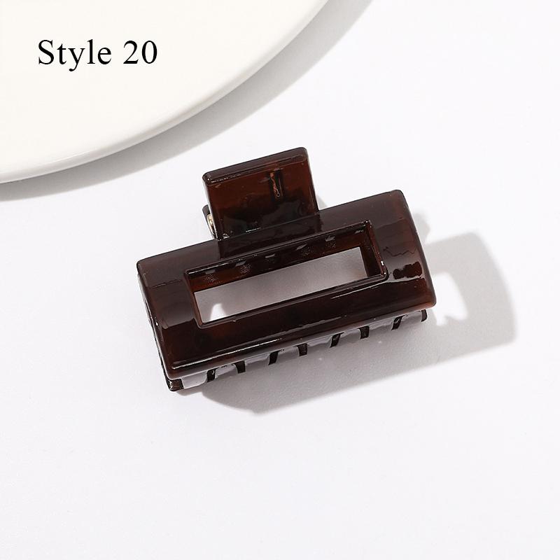HFYJ Hollow Small Size 4cm Square Hair Claws Acrylic Jelly Color Hairpin Shark Crab Hair Clip Claw Hair Accessories for Women