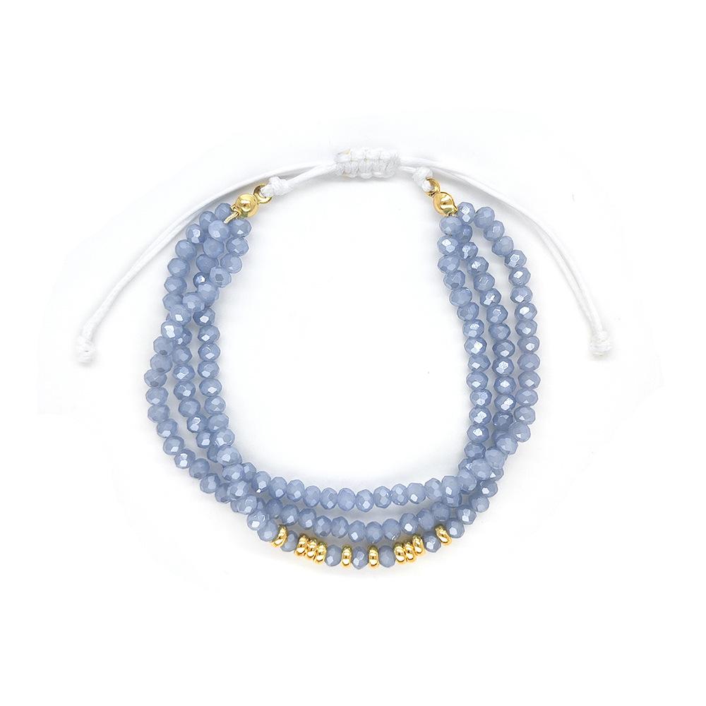 Bohemian Style Multi-Layer Crystal Faceted Beaded Bracelet