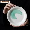 Japanese Powder Yin White Pot Bearing Holder Handmade Brush Green Small Dry Brew Table Tea Tray Fruit Sanck Plate Teaset Craft