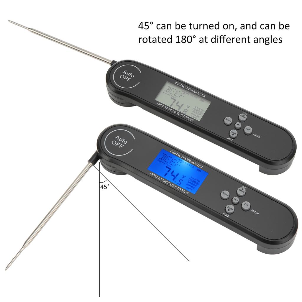 Digital Multifunction Food Thermometer Folding 180 degrees  Rotation Probe 22 Fahrenheit 572 Fahrenheit  30 celsius 300 celsius  for Barbecue Meat