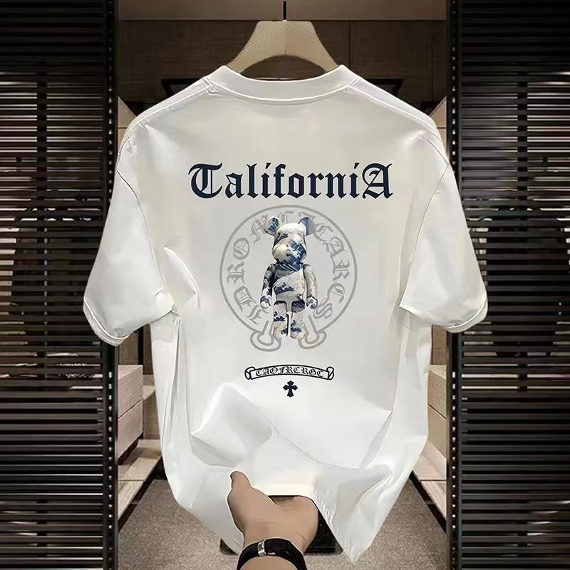 M-8Xl Enlarged And Fattened Short-Sleeved T-Shirt Summer Heavy Cotton T-Shirt Male Fat Brother Loose And Thick Short-Sleeved T-Shirt M