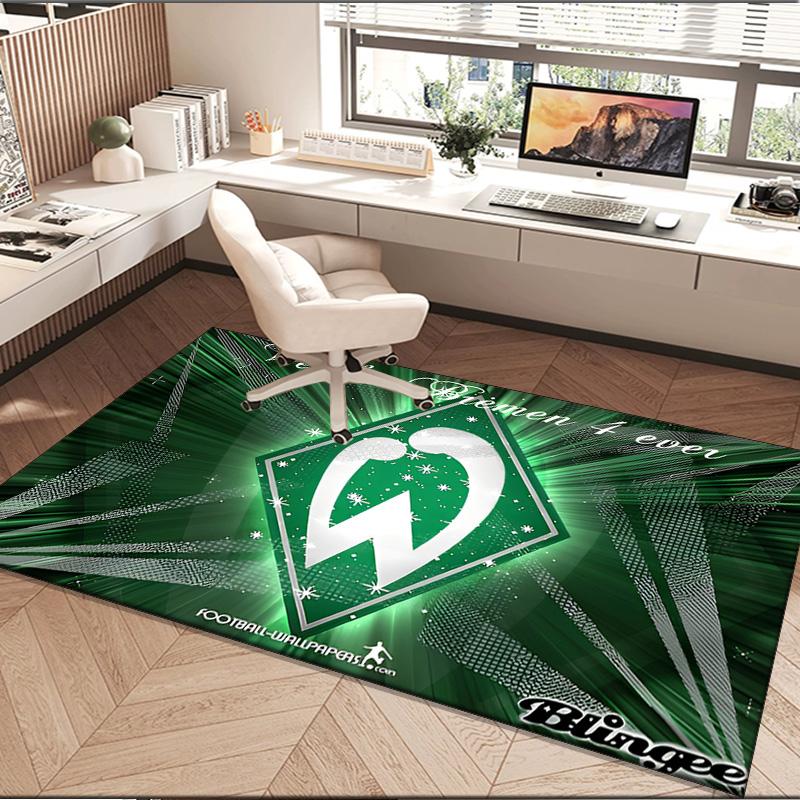 1 Stück Teppich Grün und Weiß Werder Teppich, Stuhlmatte, Bereichsteppich für Büro Schlafzimmer Wohnzimmer Schlafzimmer, Fußmatten Dekoration Weihnachtsgeschenke für Fans