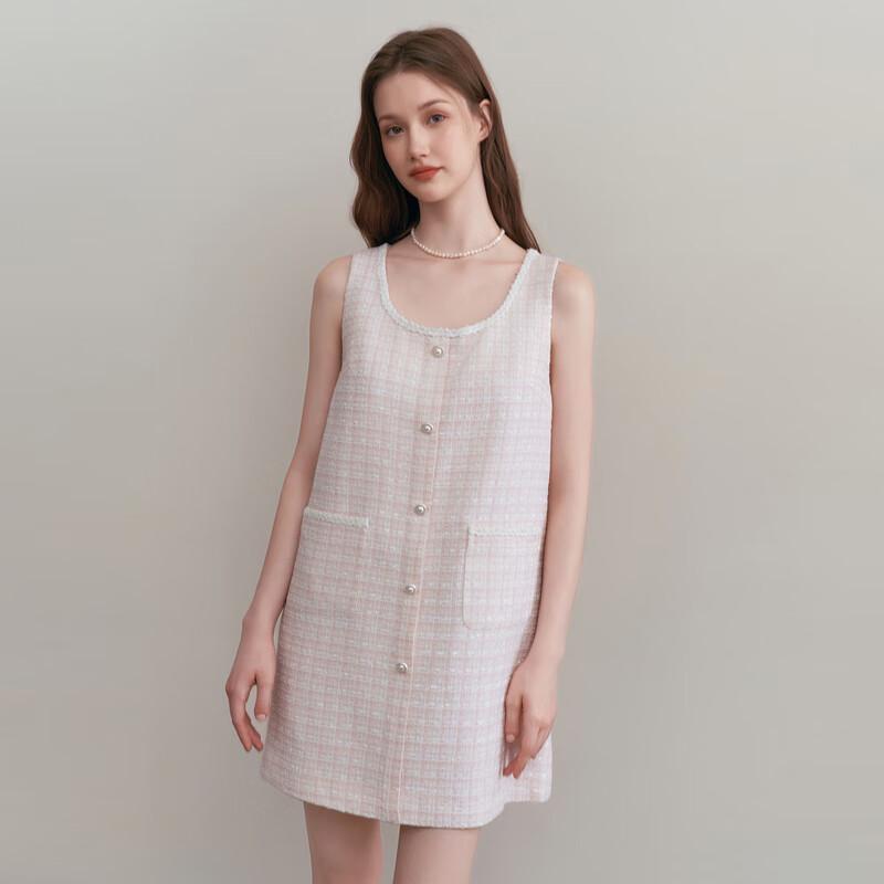 

Элегантное мини-платье без рукавов с узором «гусиная лапка» M