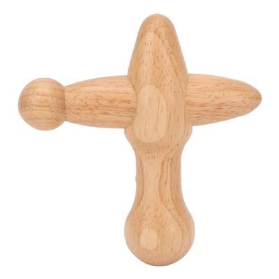 Trigger Point Massager Tool Cross Shaped Boost Metabolism Lymphatic Drainage Relaxes Muscles Wooden