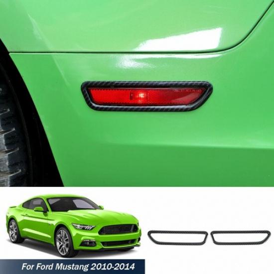 Carbon Fiber Rear Wheel Eyebrow Light Cover Trim Frame For Ford Mustang 2010-14
