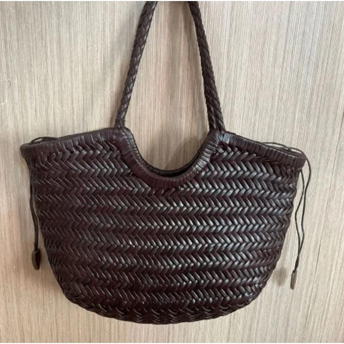 Elegant  Leather Mesh Bag for Women  Large Shoulder Handbag for Women