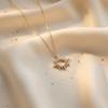 Medieval Full Diamond Hollow Sunflower Necklace Women's High Sense Fashion Light Luxury White Thin Chain Collarbone Chain