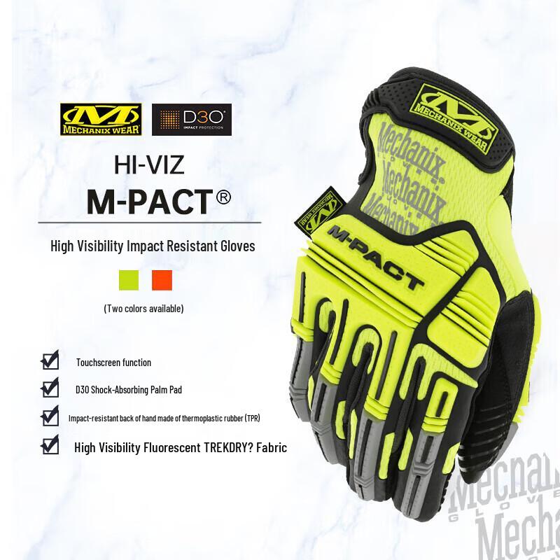MECHANIX WEAR M-PACT SMP High-Visibility Impact Gloves L