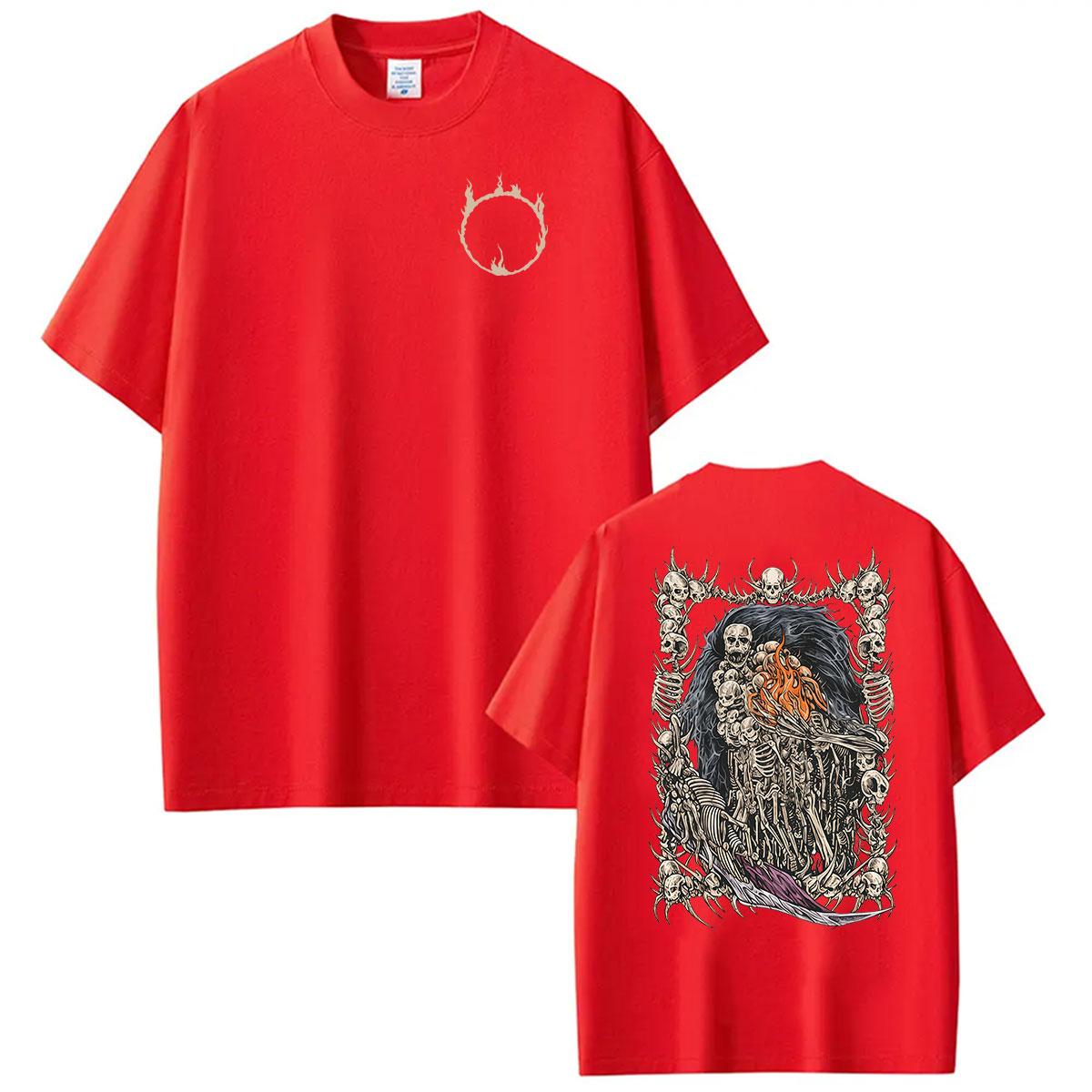 2026 Hot Game Dark Souls Gravelord Nito Game Graphic T Shirts Mens Women Vintage Harajuku Oversized Cotton Tshirts Streetwear S