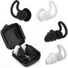 Silicone Ear Plugs, 2 Pairs Soft Reusable Waterproof Noise Canceling Ear Plugs for Sleeping Snoring Work Concerts Industrial Hearing Protectors (Black