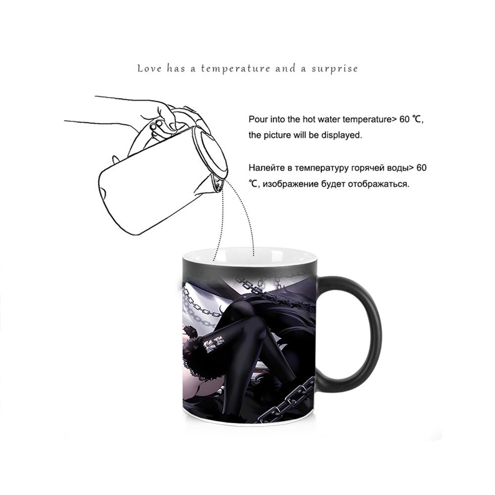 Discoloration Coffee Cup Creative Nightdress Beauty Heat Sensitive Cup BSKT- 163 Color Change Mug Anime Ceramic Mugs Coffee Cups