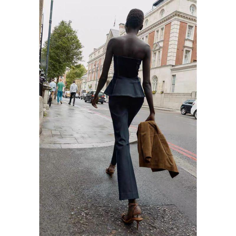 Za Autumn New Women clothes 2025 Denim Corset Top 1165392 Mid-Rise Pants 1165292