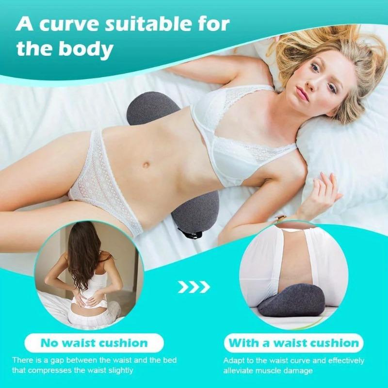 1pcs Lumbar Pillow Orthopedic Memory Foam for Lower Back Relief and Support Perfect for Side Sleepers Pregnancy and Maternity