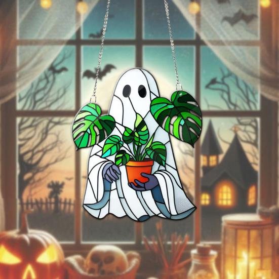 Ghost Sun Catcher Acrylic Bright Color Lampshade Pendant Halloween Party