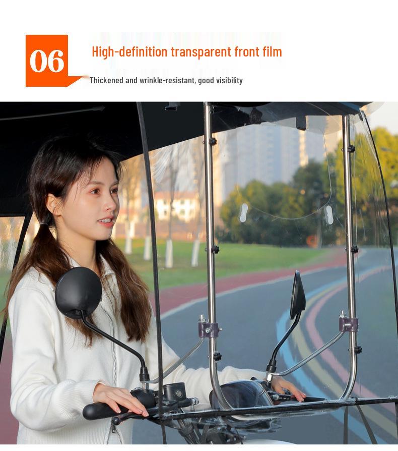 Thickened Electric Bicycle & Motorcycle Sunshade Rainproof Canopy