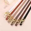 Women's Leather Belt with Rope Knot, H Buckle, Thin Waistband - 2026 Fashionable Accessory