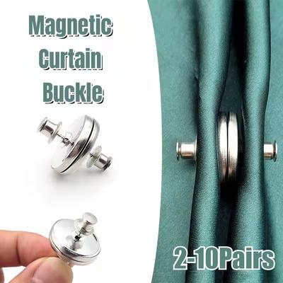 Magnetic Curtain Closed Button Nail Free Detachable Window Curtain Close Magnet Buckle Home Drapery Magnet Holdback Buttons
