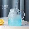 Creative color filter juice pot large volume gradient blue glass teapot household explosion-proof cool teapot cup holder set