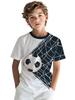 67 Digital Football Print Children's T-Shirt Boys Girls Fashion Casual Comfortable Round Neck Short-Sleeved T-Shirt Sporty Top