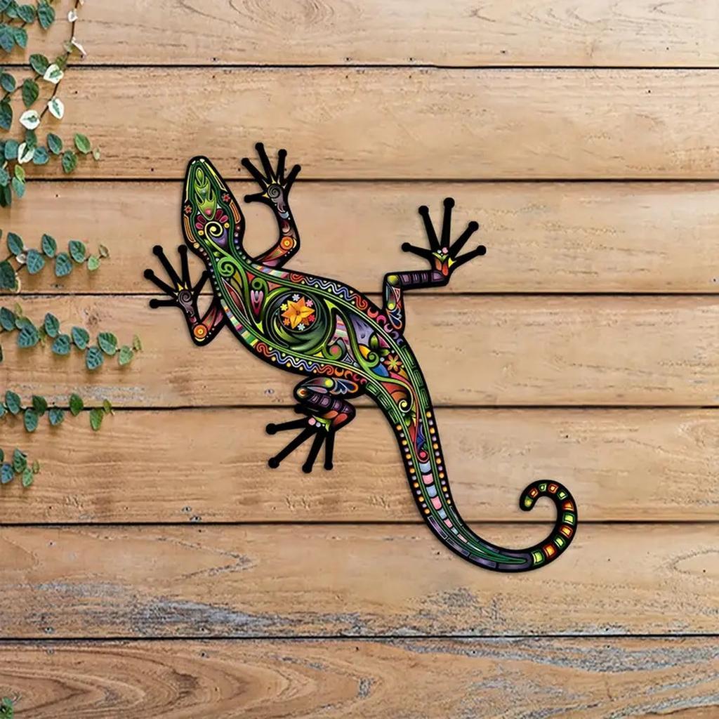 Decorative Metal Wall Art Lizard Sculpture Artistic Geometric Design Modern Minimalist Wall Hanging Indoor Outdoor Home Decoration