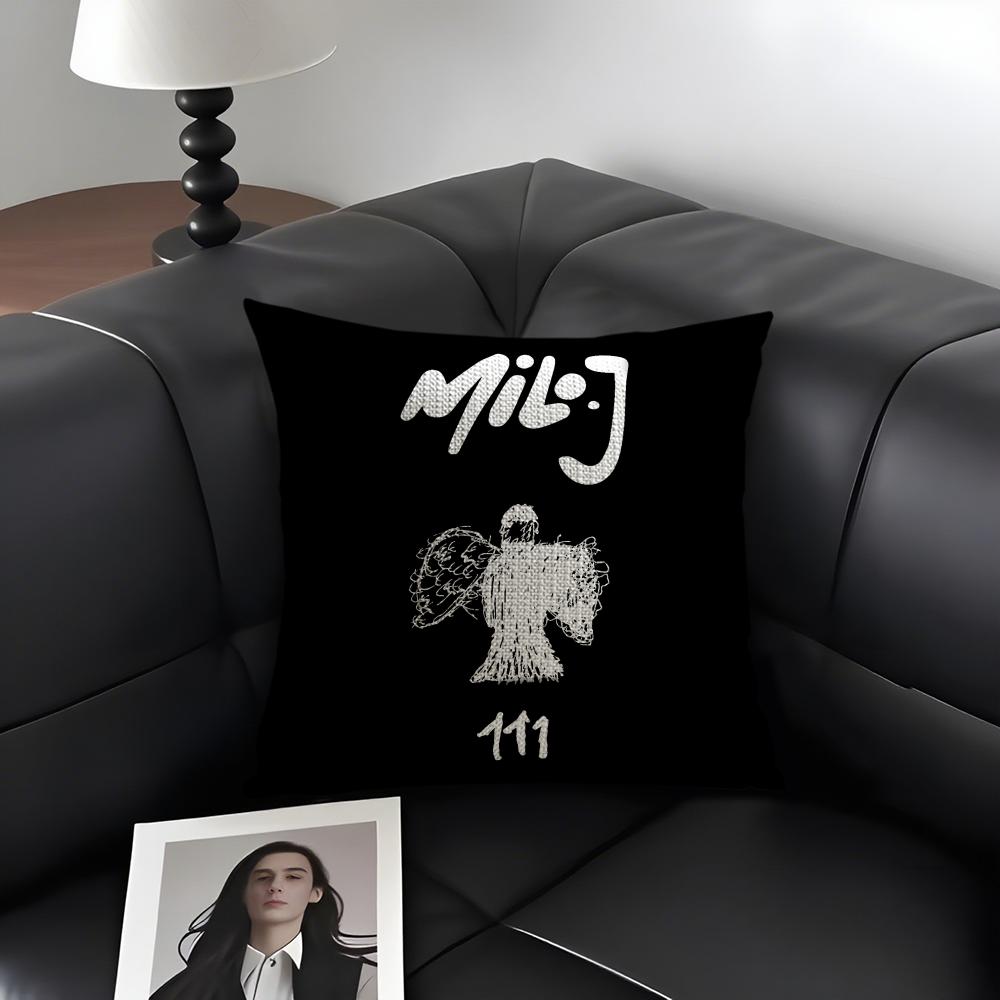 Aargentinian M-Milo Jj Singer Cushion Cover Natural Linen Organic Fabric Double-Sided Printing Sofa Home Decor Gift Pillow Case