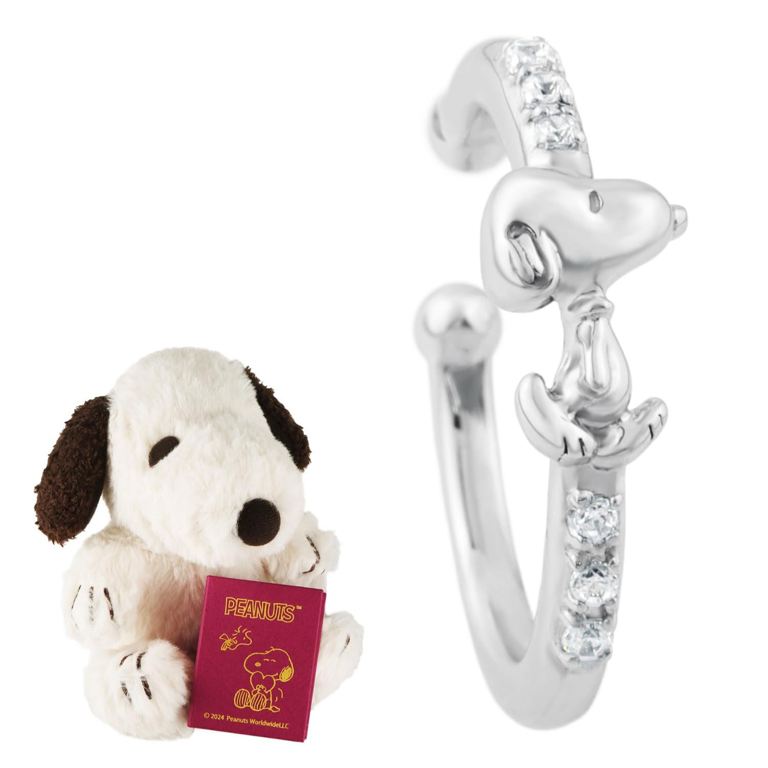 

Limited Plush Gift Set Snoopy Zirconia Ear Cuff 1P Single Ear Ear Clip Silver 925 PEANUTS Official Official Goods [Shinjuku Ginnokura] Non-piercing