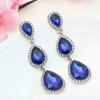 Teardrop Rhinestone Geometric Dangle Earrings for Women - Shiny Korean Fashion Jewelry