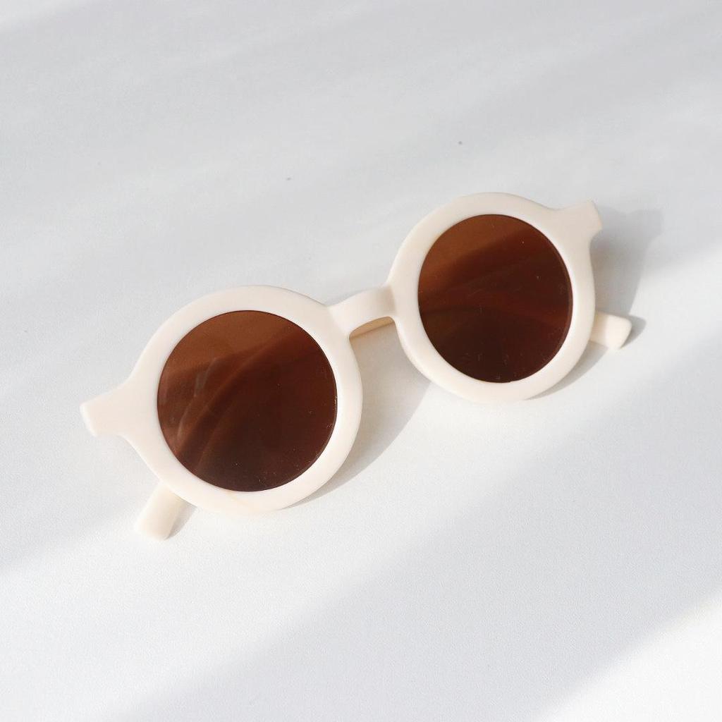 Korean Style Kids' Sun Protection Sunglasses - Cute Candy Color Round Frame for Boys and Girls