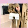 Fashionable Pure Color Street Style Shoulder Messenger Bag 2024 New Popular Lock Buckle Handheld Small Square Bag