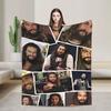 Jason Momoa Photo Collage Flannel Blanket Winter Super Warm Throw Blanket for Boy Girl Living Room Bedspread Sofa Bed Cover