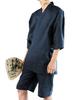 Kyoto Kimonomachi Original Indigo Striped Cotton and Size Day Plus Size [KIMONOMACHI] Men's Jinbei, Linen, 4L, Father's Gift, Loungewear,