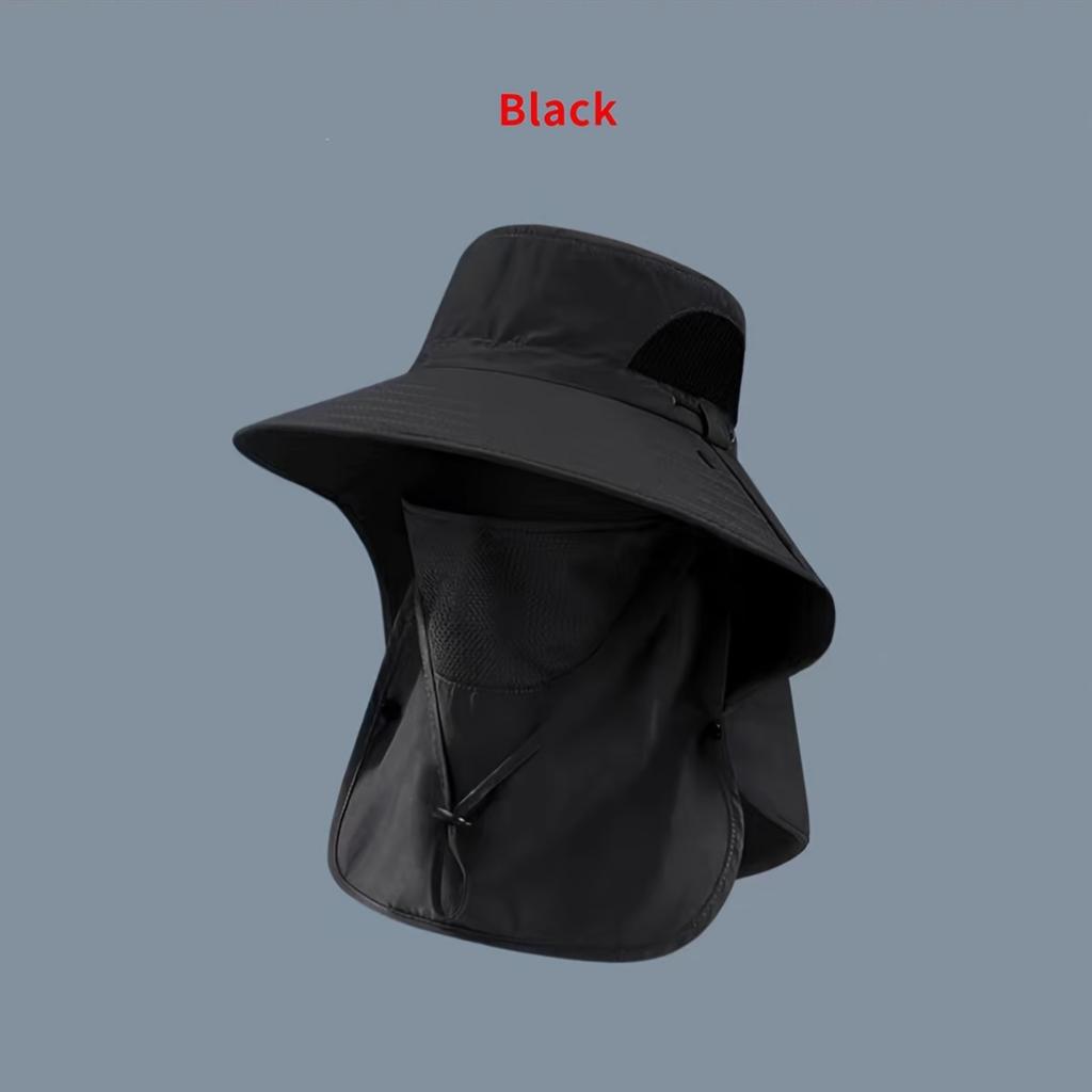 1pc Sunshade Fisherman's Hat Neck Protection Integrated Fishing Hiking Cap Outdoor Breathable Wide Brim Hat