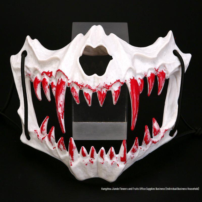 Halloween Fierce Tiger & Werewolf Half-Face Bleeding Mask