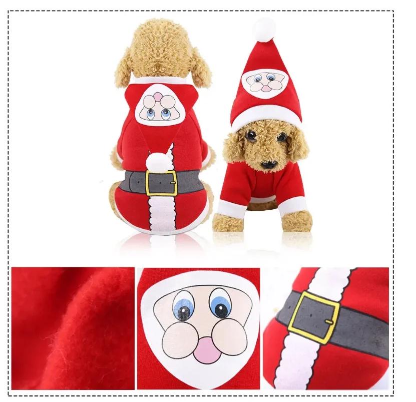 Weihnachts-Nikolaus-Hund JUEothes Warme Winterkleidung Für Kleine Mittlere Große Hunde Chihuahua Mops Yorkshire Lustiges Haustierkostüm