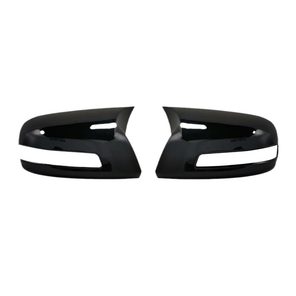 Horn-Shaped Glossy Black Rearview Mirror Covers for 2012-2015 Honda Civic 9th Gen - Adhesive Mod