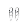 925 Sterling Silver Trendy Geometric Link Chain Tassel Hoop Earrings for Women Girls Party Gift Fine Jewelry