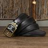 Cintura in Vera Pelle da Uomo 3,3 cm Cinturino di Lusso Cintura Maschile Nuova Moda Pelle di Mucca Pura Fibbia in Rame Selvaggio Classico Retro Alta Qualità