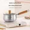 Lilang Stainless Steel Milk Pot with Wooden Handle & Steamer