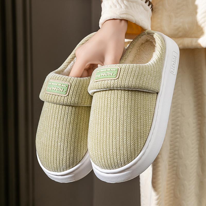 Cotton Slippers Home Autumn and Winter Thick-soled Non-slip Cotton Mop Velvet Warm Wool Slippers Couple Shoes