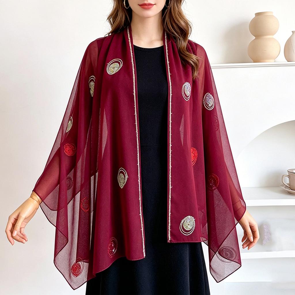 Women's Fashion Versatile Scarf Beach Tie Cover-Up Coat Shawl