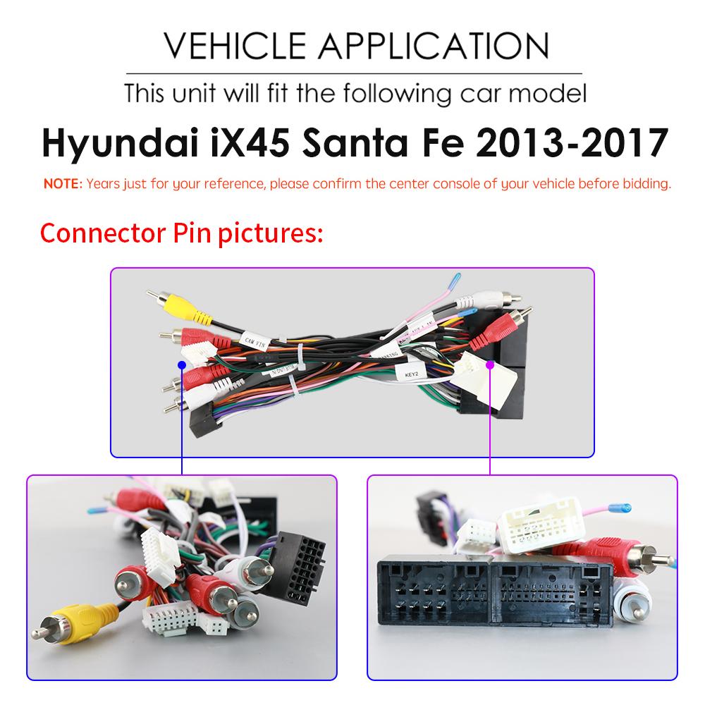 Carplay 4G-LTE 2 Din Android 12 Autorádio Multimediální video přehrávač pro Hyundai Santa Fe 3 2013-2017 IX45 Navigace GPS Stereo BT inteligentní obrazovka